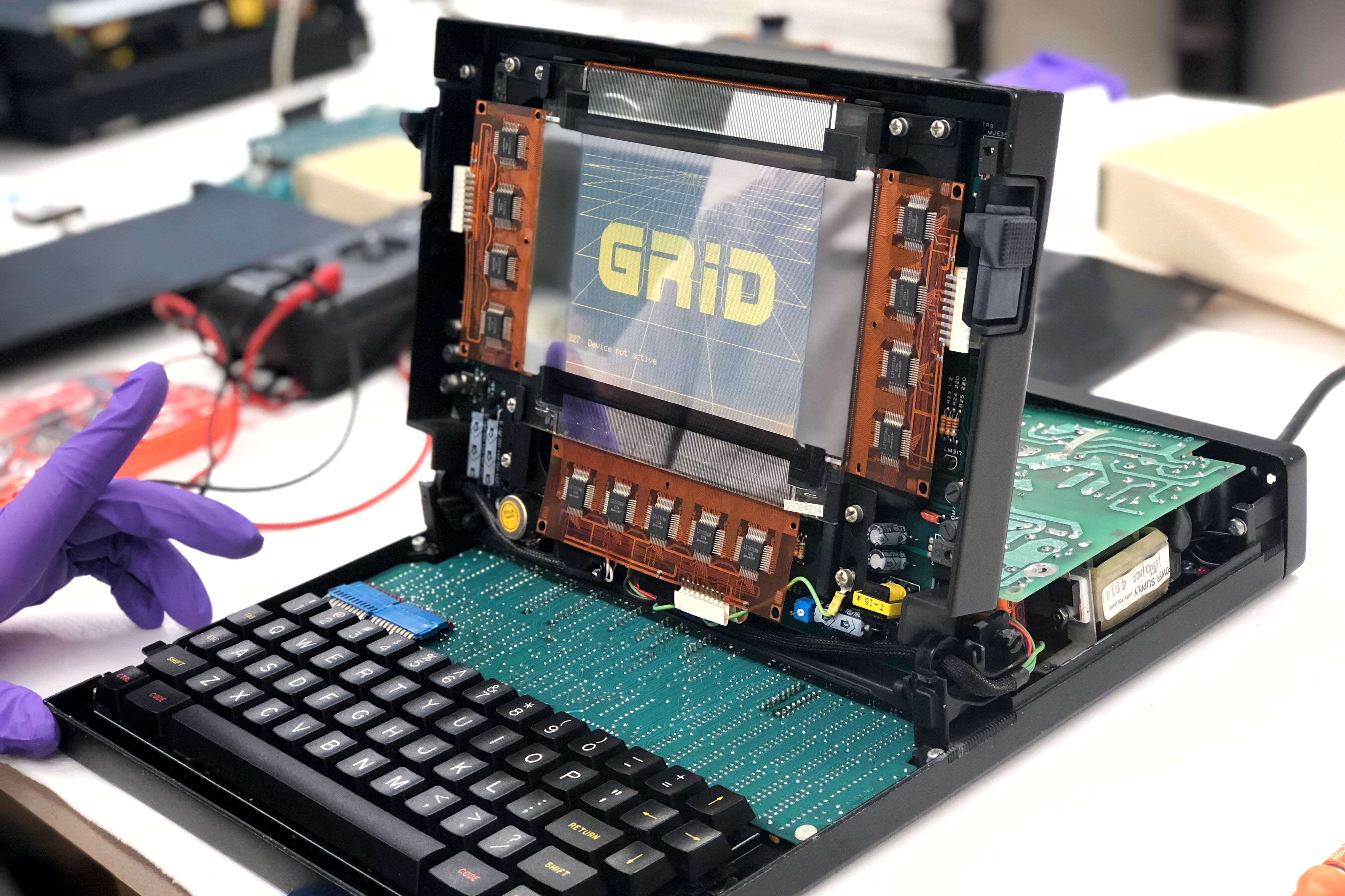 Interior of a GRiD Compass laptop