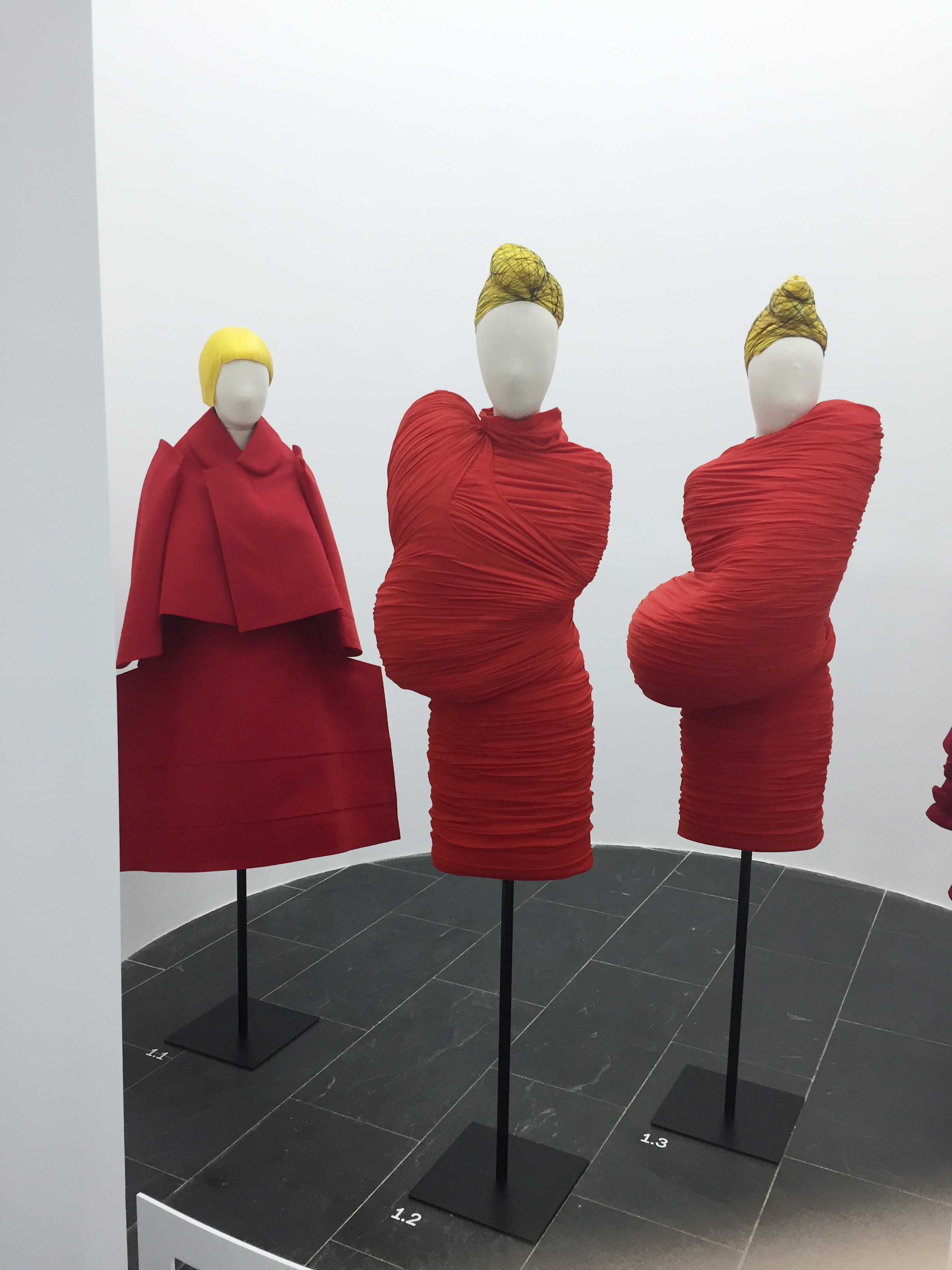 Vertical installation view from Rei Kawakubo Comme des Garcons Art of the In-Between