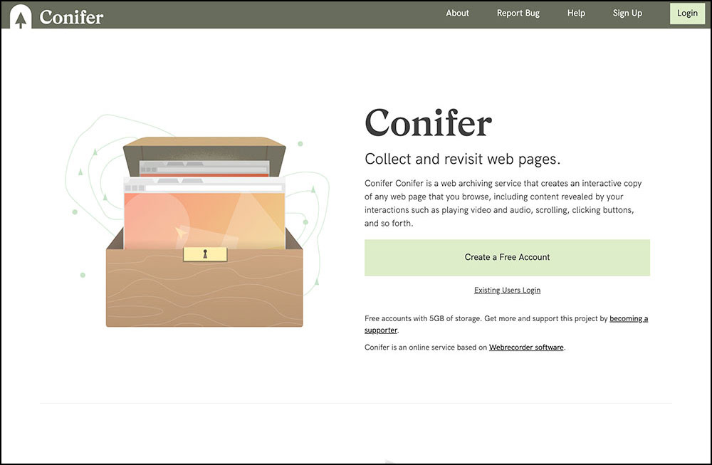 Conifer web archiving service by Rhizome