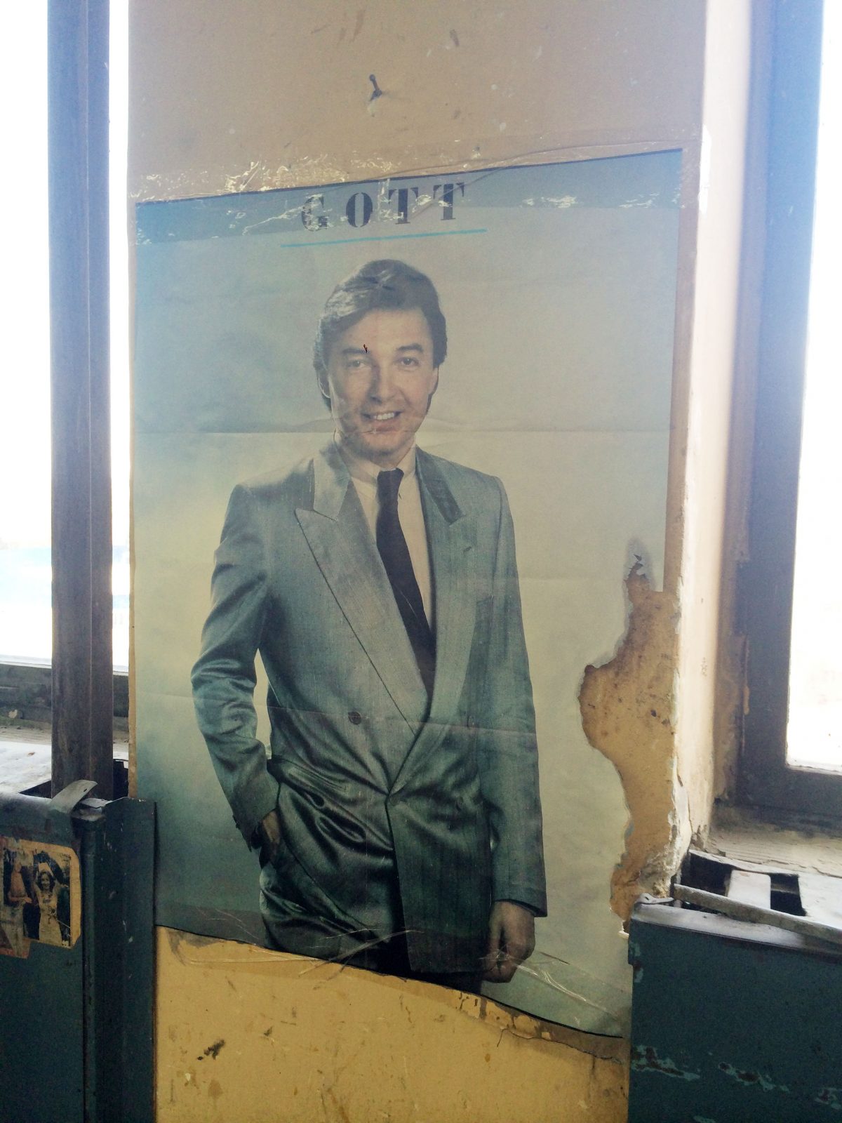 Old socialist-era poster in the factory